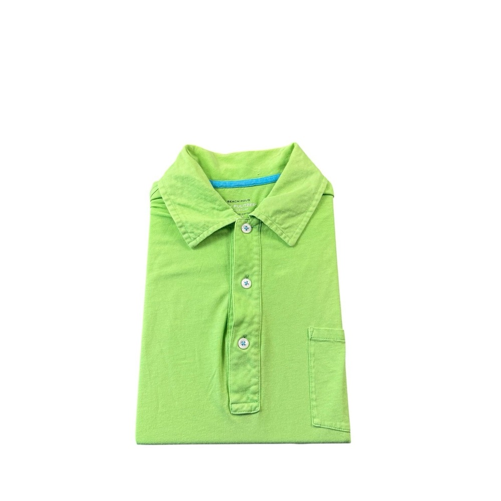 Lilly Pulitzer Green Men's Stuff Pima Cotton Beach Polo Size Large